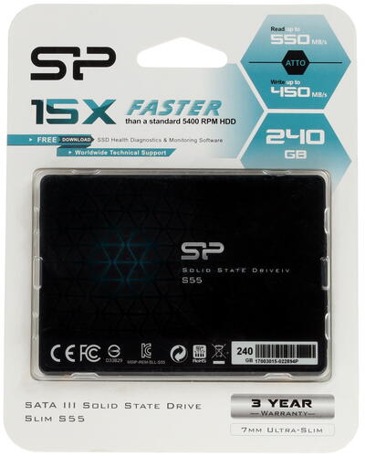 Купить 240 ГБ 2.5" SATA накопитель Silicon Power Slim S55 [SP240GBSS3S55S25]  0194874. Характеристики, отзывы и цены в Донецке