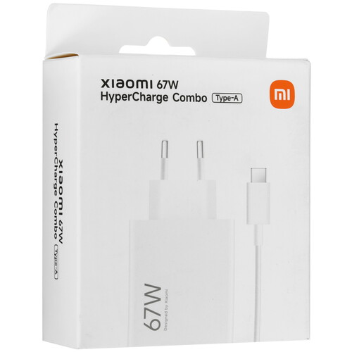 Купить Сетевое зарядное устройство Xiaomi 67W HyperCharge Combo (Type-A) белый  5617113. Характеристики, отзывы и цены в Донецке