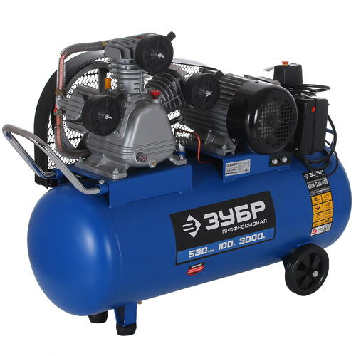 Купить Компрессор поршневой масляный Зубр КПМ-530-100  5308101. Характеристики, отзывы и цены в Донецке