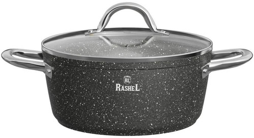 Купить Кастрюля Rashel Premium Титан&Гранит R-28850 5 л 26 см серый  9320909. Характеристики, отзывы и цены в Донецке