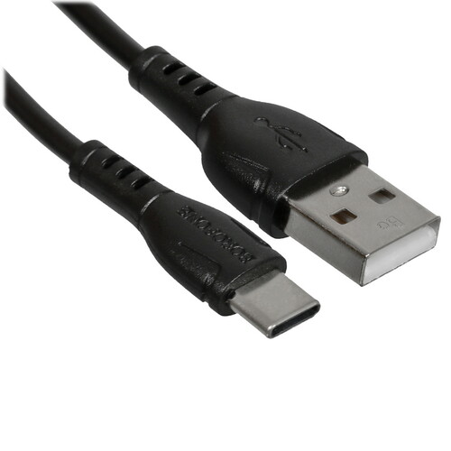 Купить Кабель круглый Borofone USB Type-C - USB 2.0 Type-A черный 1 м  5475015. Характеристики, отзывы и цены в Донецке