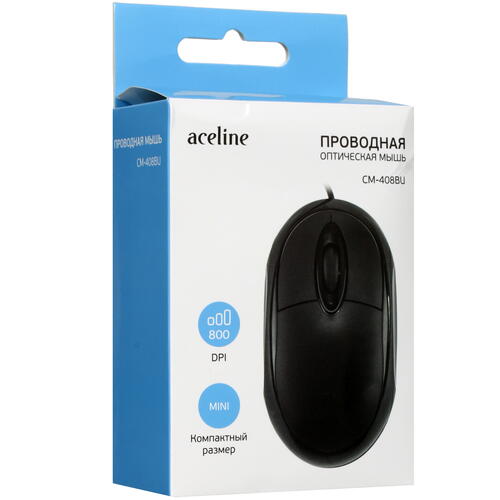 Купить Мышь проводная Aceline CM-408BU  черный  1359448. Характеристики, отзывы и цены в Донецке
