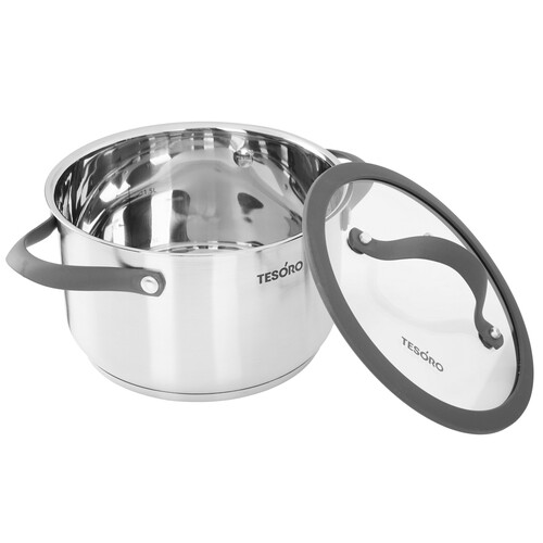 Купить Кастрюля Tesoro Tivoli КС823 2.3 л 18 см серебристый  9165216. Характеристики, отзывы и цены в Донецке