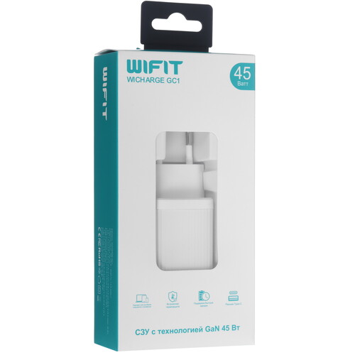 Купить Сетевое зарядное устройство Wifit WICHARGE GC1 белый  5484696. Характеристики, отзывы и цены в Донецке