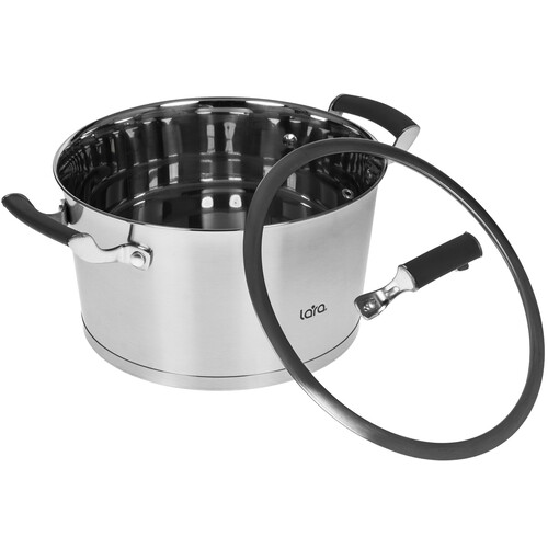 Купить Кастрюля Lara Венера LR02-281 5.5 л 24 см серебристый  9214941. Характеристики, отзывы и цены в Донецке
