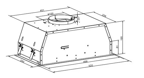 Купить Вытяжка полновстраиваемая Indesit INAE 64LM IX серебристый  9279175. Характеристики, отзывы и цены в Донецке