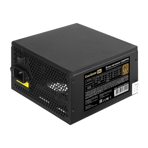 Купить Блок питания ExeGate 80 PLUS Bronze 1200PPH [EX292158RUS] черный  9921149. Характеристики, отзывы и цены в Донецке
