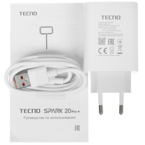 Купить 6.78" Смартфон Tecno SPARK 20 Pro+ 256 ГБ белый  5445564. Характеристики, отзывы и цены в Донецке