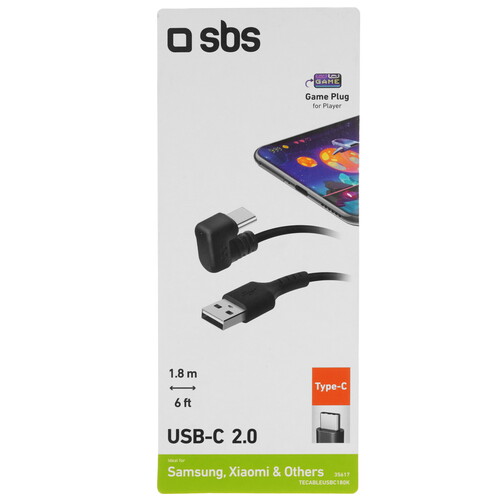 Купить Кабель круглый SBS USB Type-C - USB 2.0 Type-A черный 1.8 м  5471872. Характеристики, отзывы и цены в Донецке