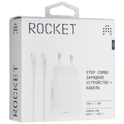 Купить Сетевое зарядное устройство ROCKET Step Combo белый  5466168. Характеристики, отзывы и цены в Донецке