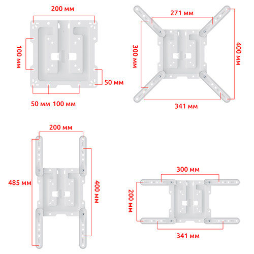 Купить Кронштейн для ТВ UNITEKI SNM3440CBW белый  9298836. Характеристики, отзывы и цены в Донецке