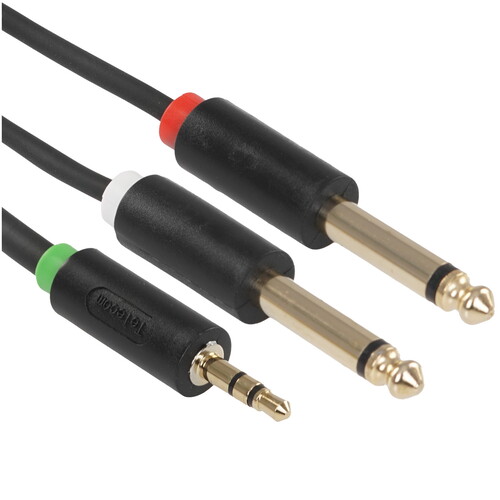 Купить Кабель   Telecom jack 3.5 мм - jack 6.3 мм х2 шт. черный  5602588. Характеристики, отзывы и цены в Донецке