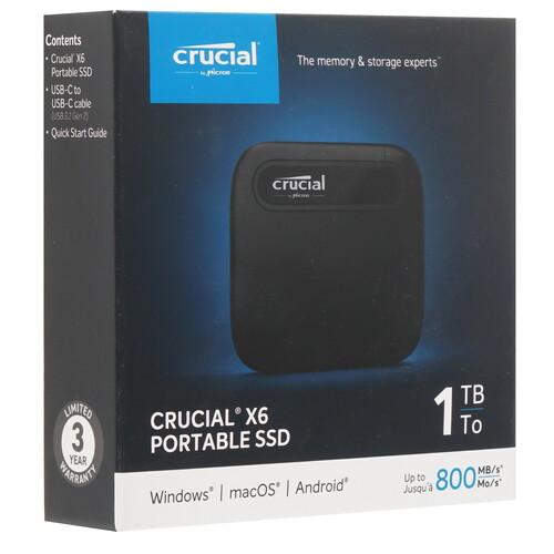Купить 1024 ГБ Внешний SSD Crucial X6  5487332. Характеристики, отзывы и цены в Донецке