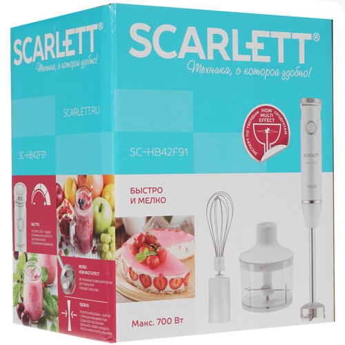 Купить Блендер погружной Scarlett SC-HB42F91 белый  5309291. Характеристики, отзывы и цены в Донецке