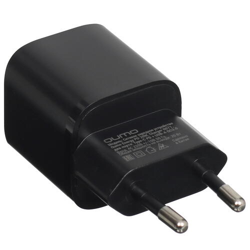 Купить Сетевое зарядное устройство QUMO 43013 черный  5417437. Характеристики, отзывы и цены в Донецке