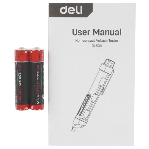 Купить Бесконтактный детектор напряжения Deli DL8011 (12-1000В, батарейки в комплекте)  9133712. Характеристики, отзывы и цены в Донецке