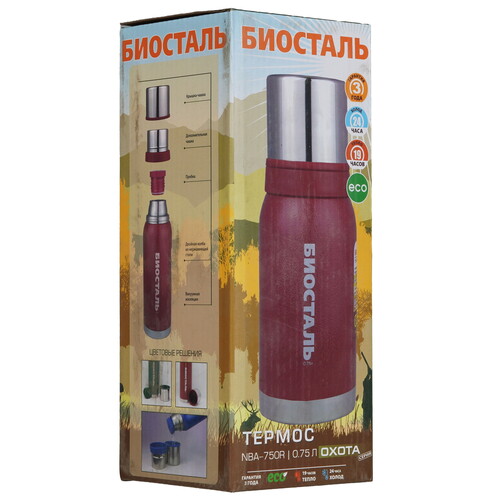 Купить Термос Biostal Охота NBA-750R красный  9194272. Характеристики, отзывы и цены в Донецке
