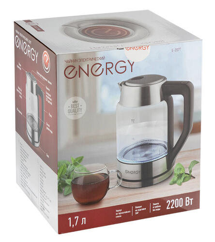 Купить Электрочайник Energy E-207T серебристый  9088408. Характеристики, отзывы и цены в Донецке