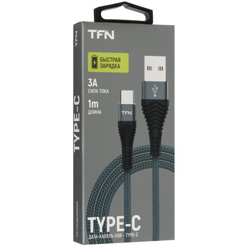Купить Кабель круглый TFN USB Type-C - USB 2.0 Type-A серый 1 м  5465801. Характеристики, отзывы и цены в Донецке