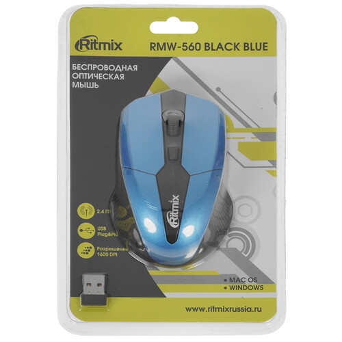 Купить Мышь беспроводная Ritmix RMW-560  синий  4876719. Характеристики, отзывы и цены в Донецке