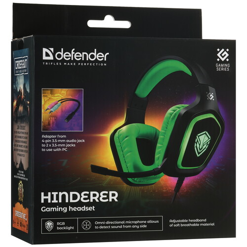 Купить Проводные наушники Defender Hinderer черный 2025  9231071. Характеристики, отзывы и цены в Донецке