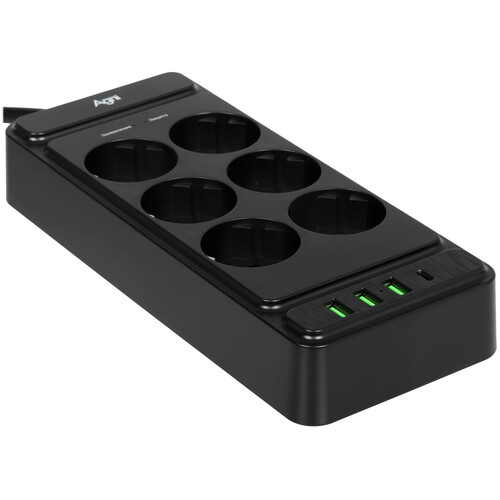 Купить Сетевой фильтр AGNI TP-FS4U6E-C черный  9289292. Характеристики, отзывы и цены в Донецке