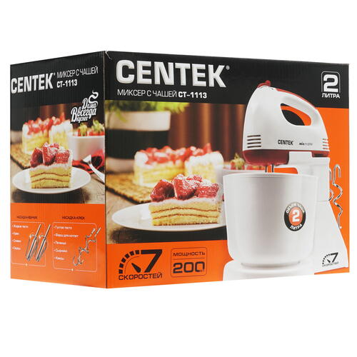 Купить Миксер Centek CT-1113 белый  1114129. Характеристики, отзывы и цены в Донецке