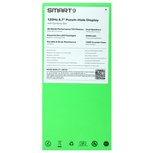 Купить 6.7" Смартфон Infinix SMART 9 64 ГБ зеленый  5488706. Характеристики, отзывы и цены в Донецке