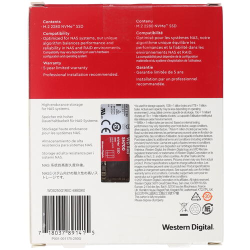 Купить 250 ГБ M.2 NVMe накопитель WD Red SN700 [WDS250G1R0C]  5073051. Характеристики, отзывы и цены в Донецке