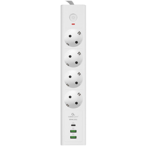 Купить Сетевой фильтр Cablexpert EXN-4-CU2-W-2 белый  9154790. Характеристики, отзывы и цены в Донецке