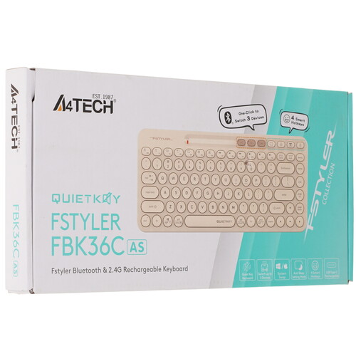 Купить Клавиатура  беспроводная A4Tech Fstyler FBK36C AS  5616284. Характеристики, отзывы и цены в Донецке