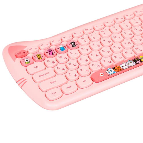 Купить Клавиатура+мышь беспроводная   DEXP Pink Cats розовый  5410019. Характеристики, отзывы и цены в Донецке