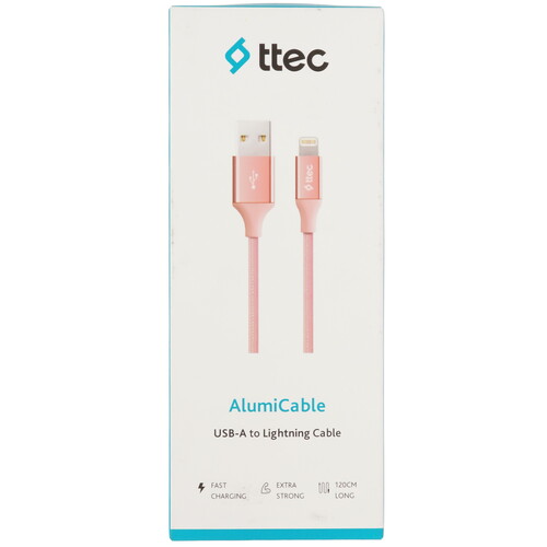 Купить Кабель круглый TTEC Lightning 8-pin - USB 2.0 Type-A розовый 1.2 м  9140786. Характеристики, отзывы и цены в Донецке