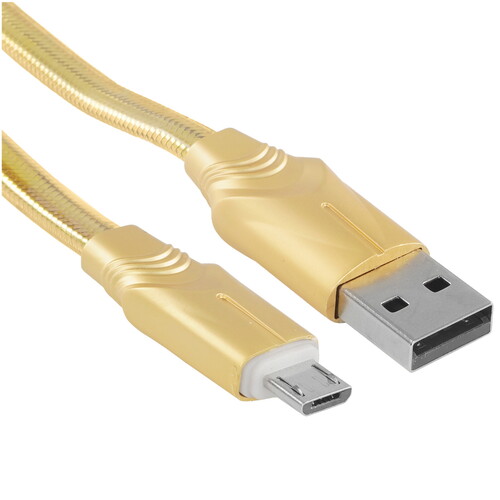 Купить Кабель круглый BY micro USB - USB 2.0 Type-A золотистый 1 м  5482209. Характеристики, отзывы и цены в Донецке