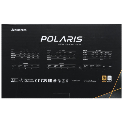 Купить Блок питания Chieftec POLARIS 850W [PPS-850FC] черный  5355283. Характеристики, отзывы и цены в Донецке