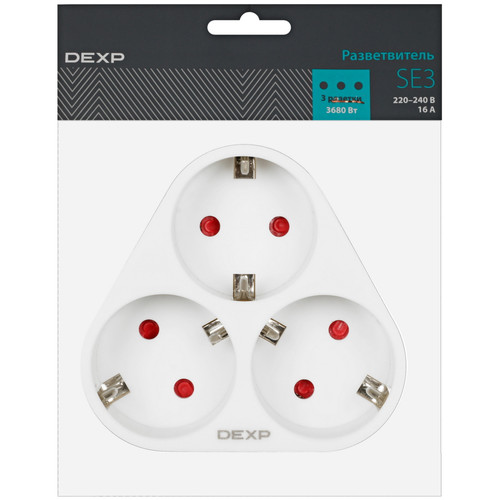Купить Разветвитель DEXP SE3 белый  5404322. Характеристики, отзывы и цены в Донецке