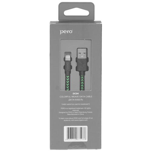 Купить Кабель круглый Pero Lightning 8-pin - USB зеленый 1 м  5048596. Характеристики, отзывы и цены в Донецке