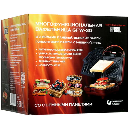 Купить Универсальный пекарь GFgril GFW-030 красный  5356425. Характеристики, отзывы и цены в Донецке