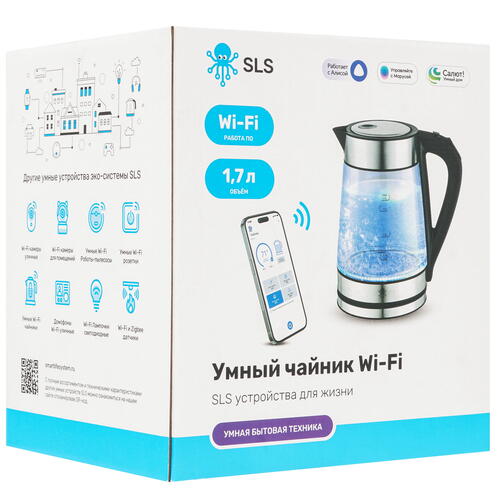 Купить Электрочайник SLS KET-03 WiFi черный  9040695. Характеристики, отзывы и цены в Донецке
