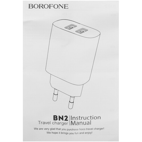 Купить Сетевое зарядное устройство Borofone BN2 белый  5474748. Характеристики, отзывы и цены в Донецке