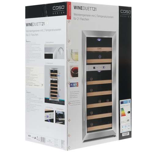Купить Винный шкаф CASO WineDuett 21 серебристый  7908213. Характеристики, отзывы и цены в Донецке