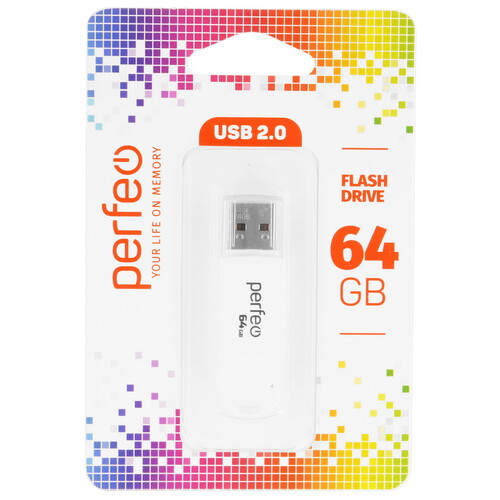 Купить Память USB Flash 64 ГБ Perfeo C03 [PF-C03W064]  9209289. Характеристики, отзывы и цены в Донецке