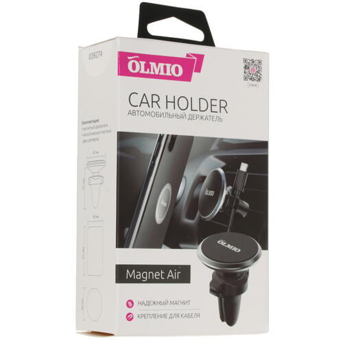 Купить Держатель автомобильный Olmio Magnet Air черный  1608702. Характеристики, отзывы и цены в Донецке