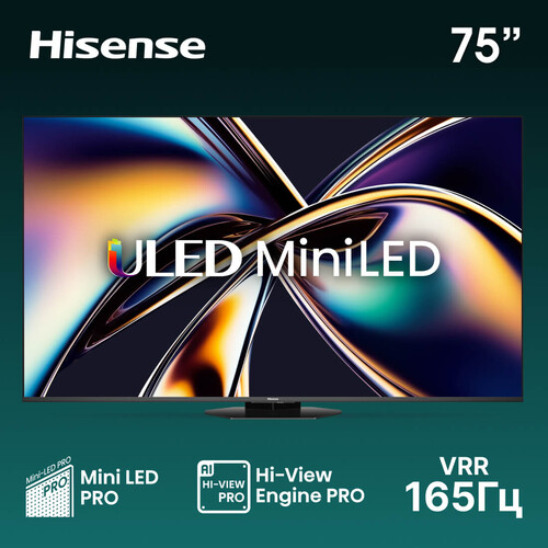 Купить 75" (190 см) Телевизор Hisense 75U8Q черный  5627317. Характеристики, отзывы и цены в Донецке