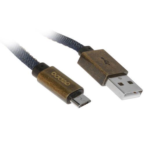 Купить Кабель круглый DEPPA micro USB - USB 2.0 Type-A синий 1.2 м  4826652. Характеристики, отзывы и цены в Донецке