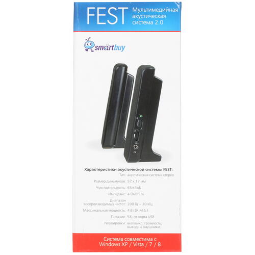Купить Колонки Smartbuy FEST черный  1680417. Характеристики, отзывы и цены в Донецке