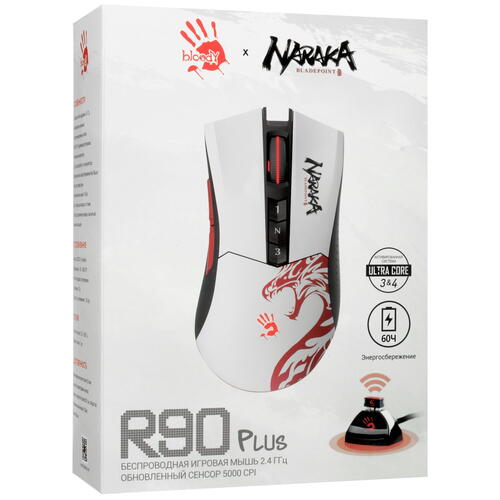 Купить Мышь беспроводная A4Tech Bloody R90 Plus Naraka  белый  5407945. Характеристики, отзывы и цены в Донецке