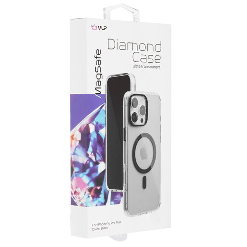 Купить Накладка  VLP Diamond Case для Apple iPhone 16 Pro Max черный/прозрачный  5487064. Характеристики, отзывы и цены в Донецке