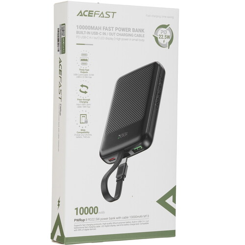 Купить Портативный аккумулятор ACEFAST M13 черный  9260013. Характеристики, отзывы и цены в Донецке