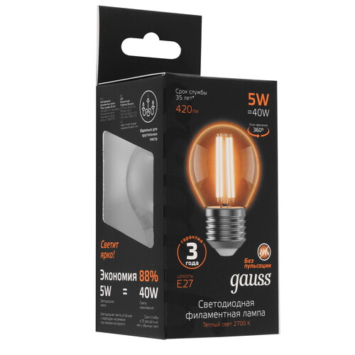 Купить Комплект филаментных ламп Gauss Filament Crystal 105802105  5613137. Характеристики, отзывы и цены в Донецке